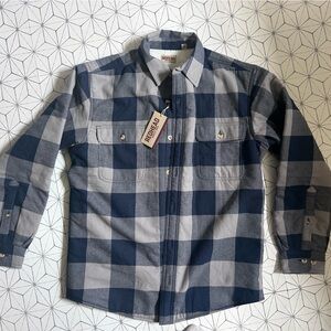 RedHead Navy and Gray Plaid Men's Shirt